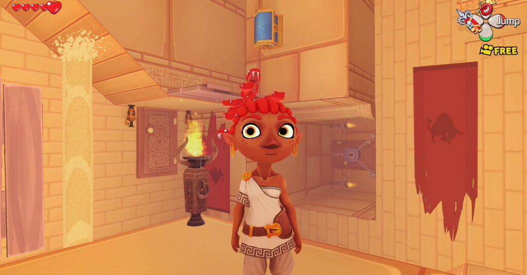 "Molly medusa" har en spelmekanik där huvudpersonen kan gå på väggar och tak. Pressbild. Ny svensk utgivare satsar på egengjord titel