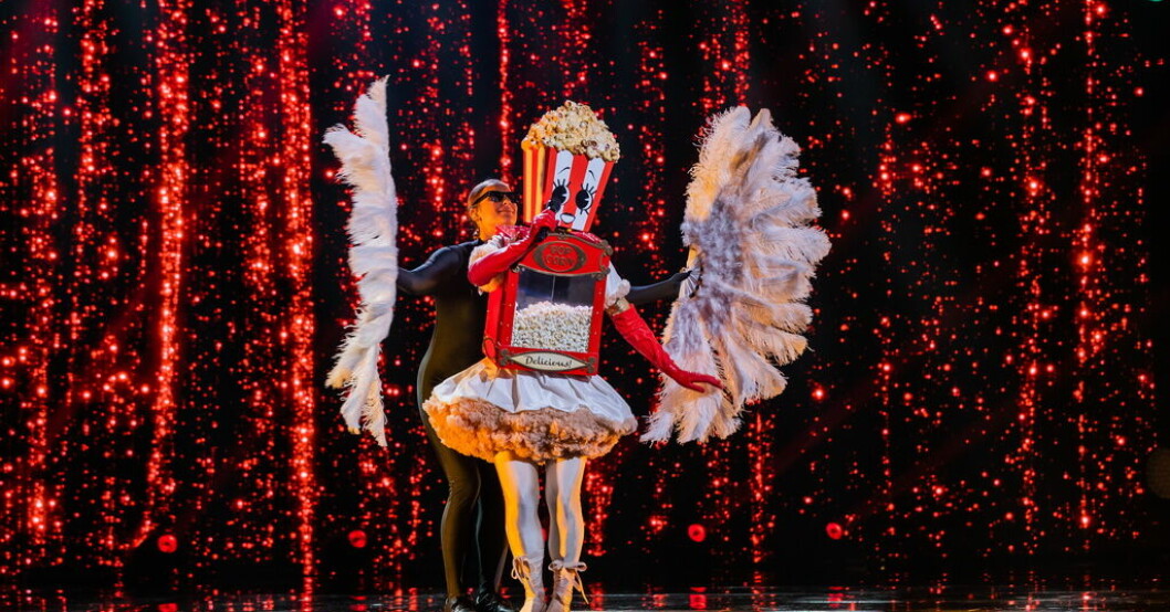 "Popcornet" i "Masked singer". Pressbild. Tv-toppen: Maskerna brädar mästarna