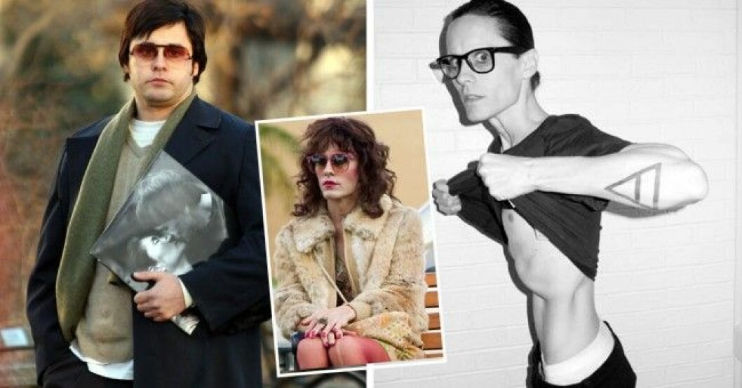 Hängivne Jared Leto i <em>Chapter 27 </em>och <em>Dallas Buyers Club.</em> Foto: Stella Pictures, IBL, <a href="http://www.dailymail.co.uk/tvshowbiz/article-2240091/Jared-Leto-confesses-starved-MONTH-film-role-reveals-shockingly-skinny-frame.html" target="_blank">Dailymail</a> Foto: Dailymail,