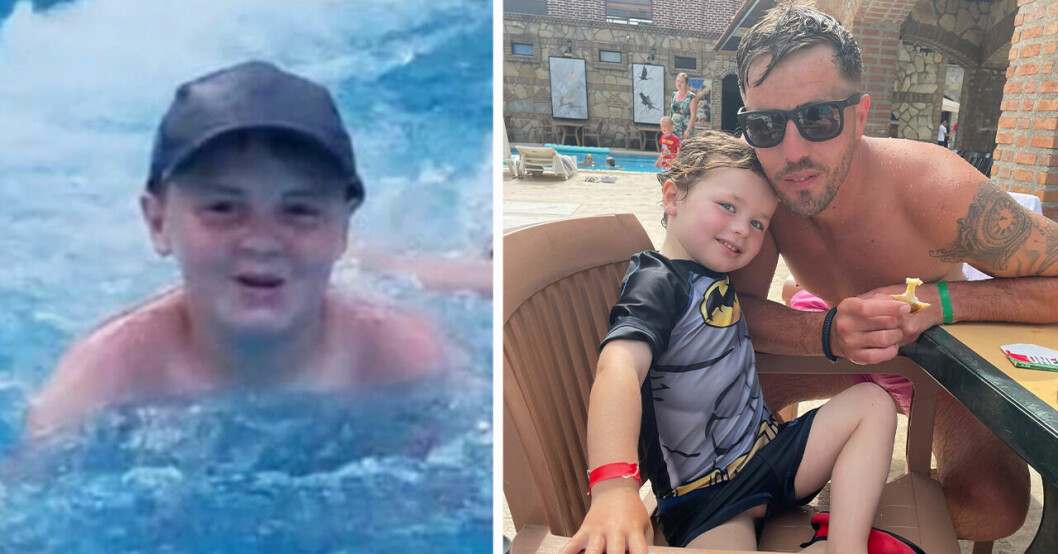 10-åriga pojken Lewis räddade 4-åriga Grayson från att drunkna i semesterparadiset.