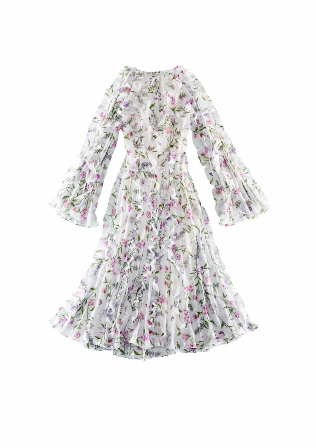 Vit klänning med blommor