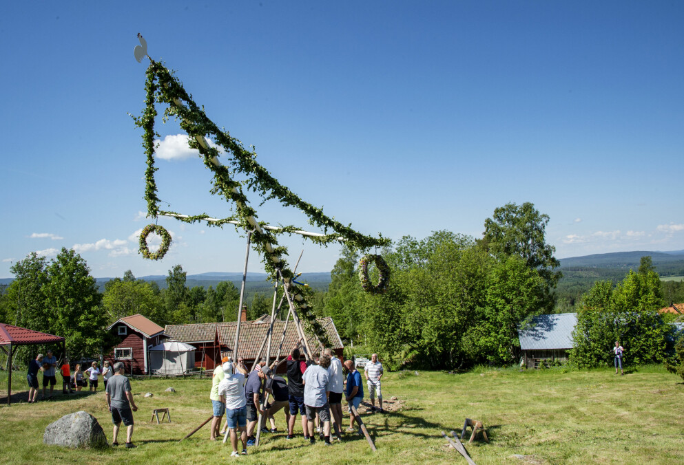 Midsommarfirande i Dalarna.