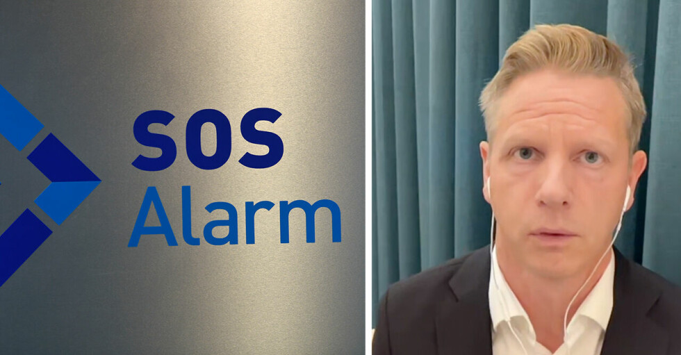 SOS Alarms logga och Mikael Ejner.