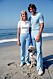 Olympic Decathlon champ and TV celebrity Bruce Jenner and his first wife, Chrystie, pose on the beach in Malibu, Calif. in 1977. *** Local Caption *** 25.D35EET