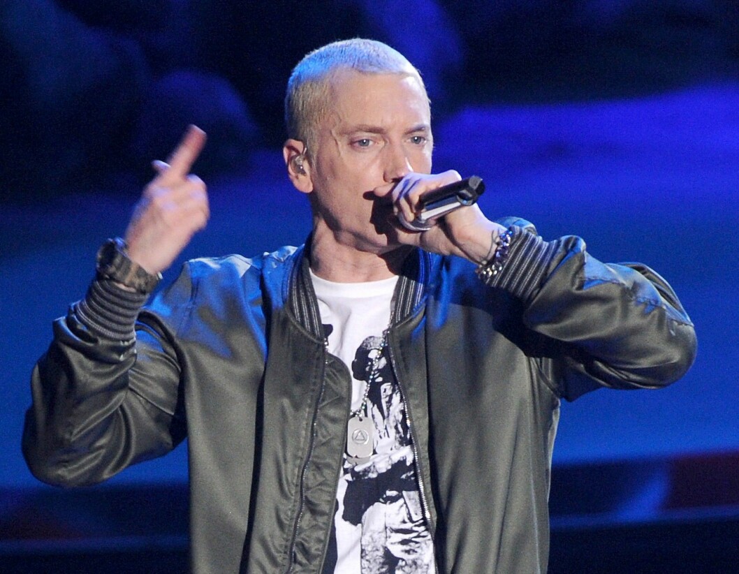 Eminem fortsätter att rappa om att våldta och misshandla kvinnor. Foto: All Over Press 2014 MTV Movie Awards - Show