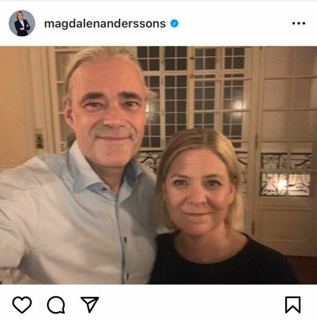 Richard Friberg och Magdalena Andersson när de firade 25-årig bröllopsdag den 4 oktober 2022. Richard Friberg och Magdalena Andersson.