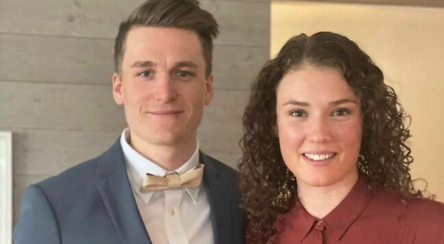 Hanna Öberg med sambon och skidskytten Martin Ponsiluoma. Hanna Öberg med sambon och skidskytten Martin Ponsiluoma
