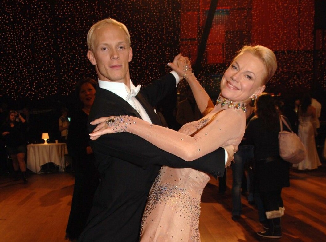 Med artisten Arja Saijonmaa kom Tobias Karlsson på en fjärde plats i “Let’s Dance” 2006. Foto: IBL