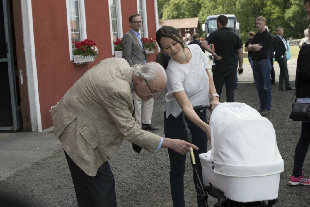 Carl XVI Gustaf gullar med barnbarnet. Carl XVI Gustaf gullar med barnbarnet.