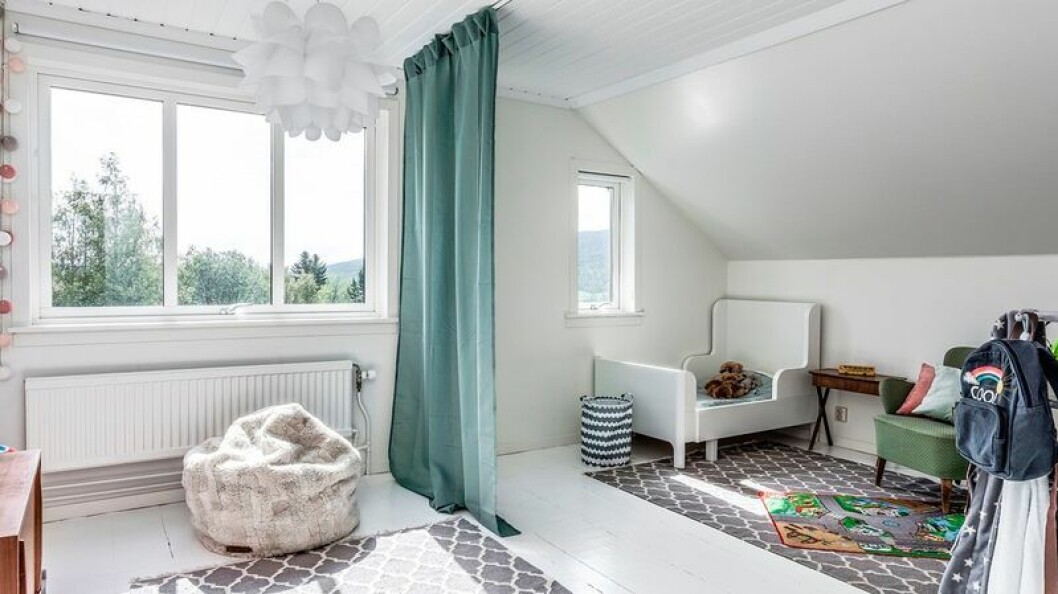 Ett av fyra sovrum. Foto: Amanda Freskgård.