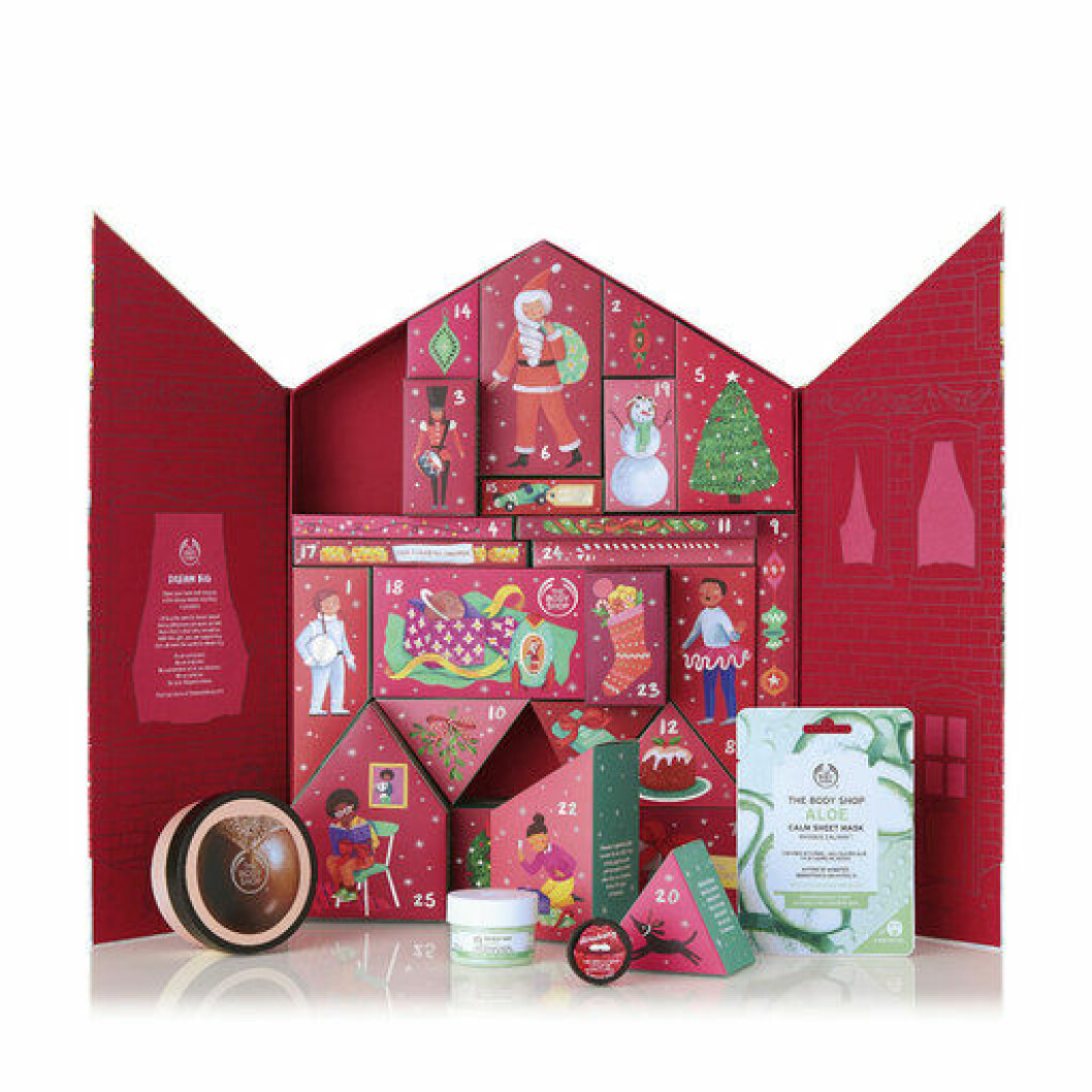 Röd julkalender från The body shop
