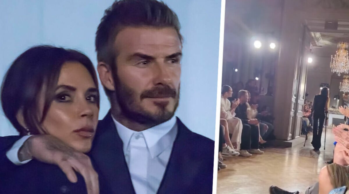 Victoria Beckham skapar rabalder – går på catwalken med kryckor