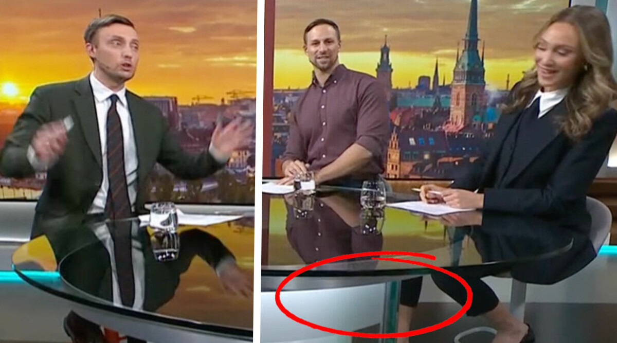 Här rasar TV4-studion mitt i sändning – enorm oro efter olyckan: ”Vi lever!”