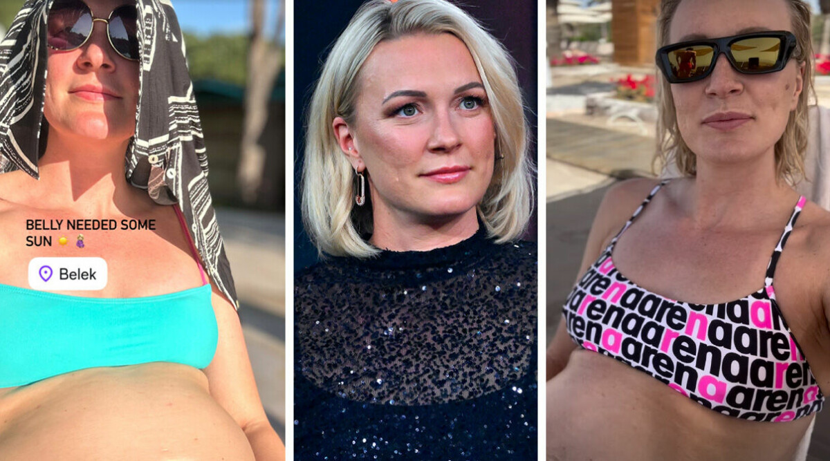 Nya bilderna från lyxsemestern – Sarah Sjöström visar upp gravidmagen