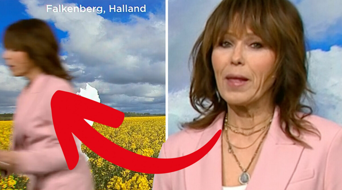 Här stormar Väder-Madde ut – mitt under TV4:s direktsändning