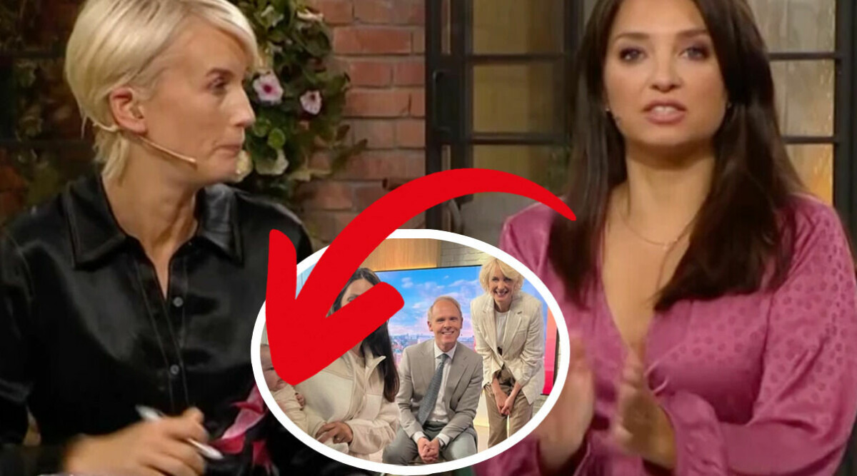 Chock i Nyhetsmorgon när Matilda Boza dyker upp med nyfödda bebisen!