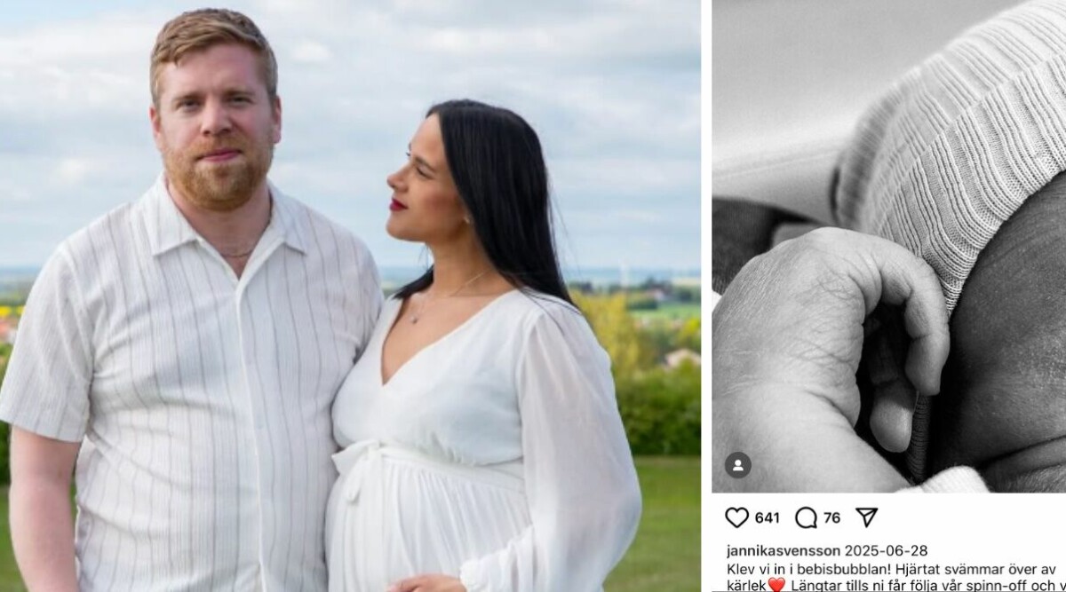 Gift vid första-Dennis och Jannikas bebislycka – bilden visar: ”Lilla guldklimp”