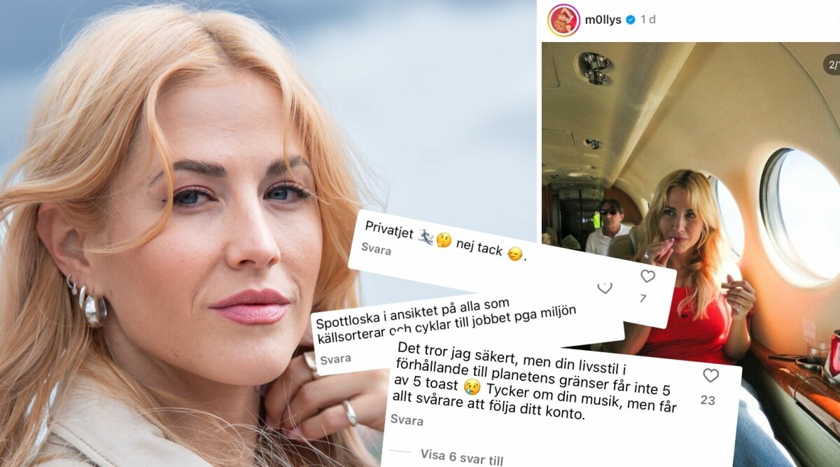 Molly Sandén flög privatjet till Finland – nu rasar följarna: ”Spottloska i ansiktet”
