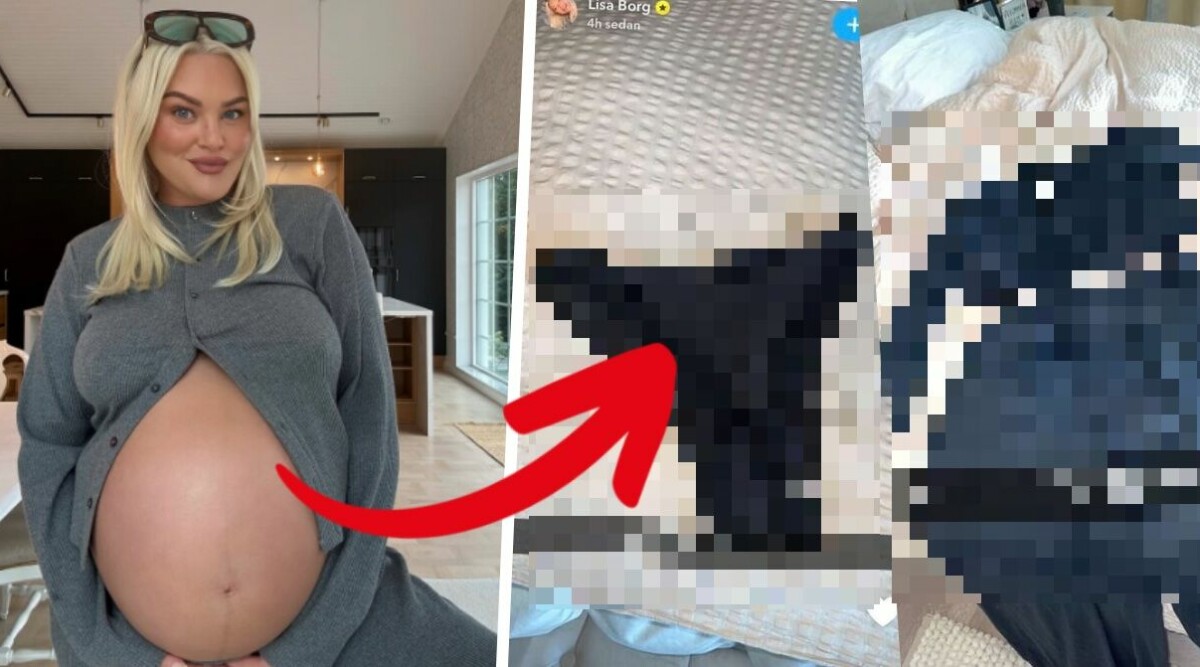 Influencern byter outfit mitt i förlossningen: ”Jag ska ju bli filmad”