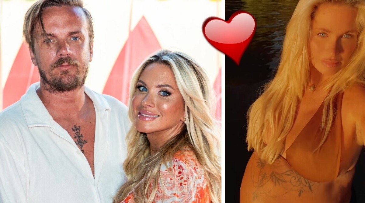 Gravida Carolina Gynning har fått värkar – flera veckor för tidigt: ”Packa BB-väskan”