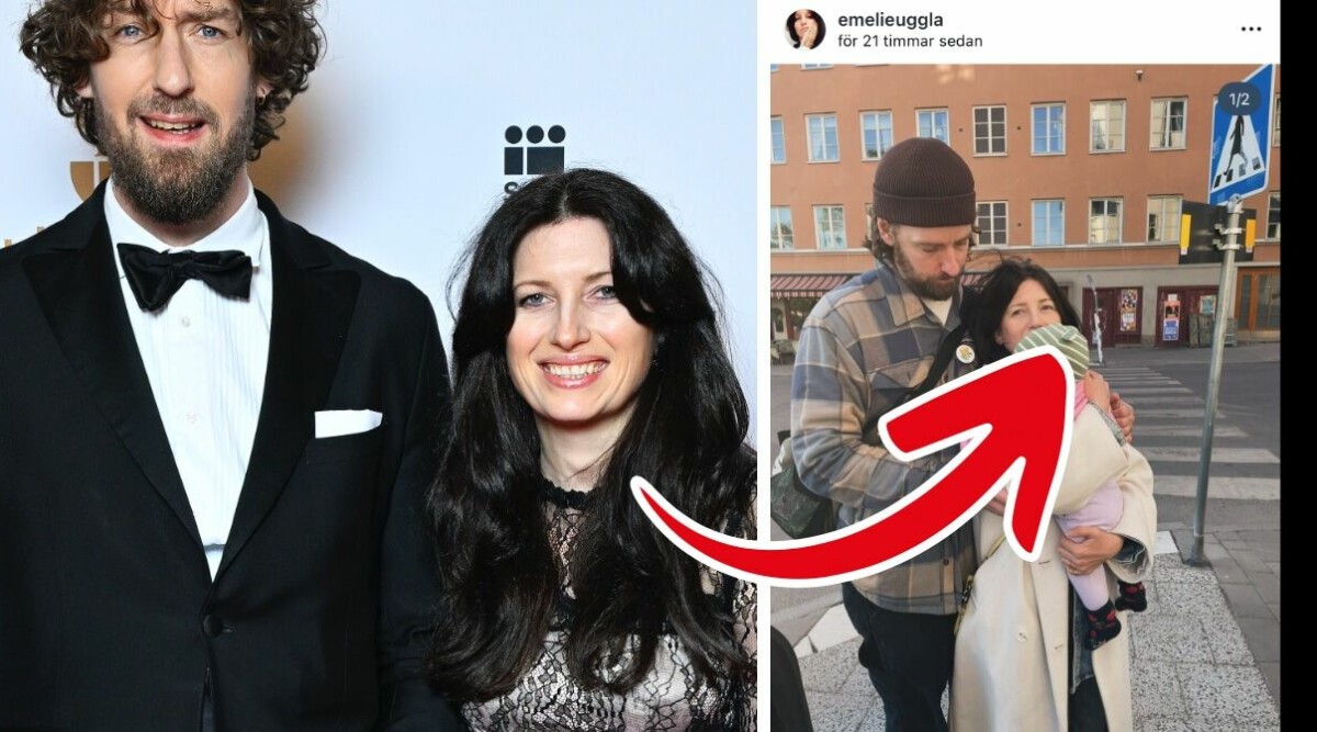 Emelie Uggla visar upp bebisen – familjelyckan med komikern • Följarnas jubel