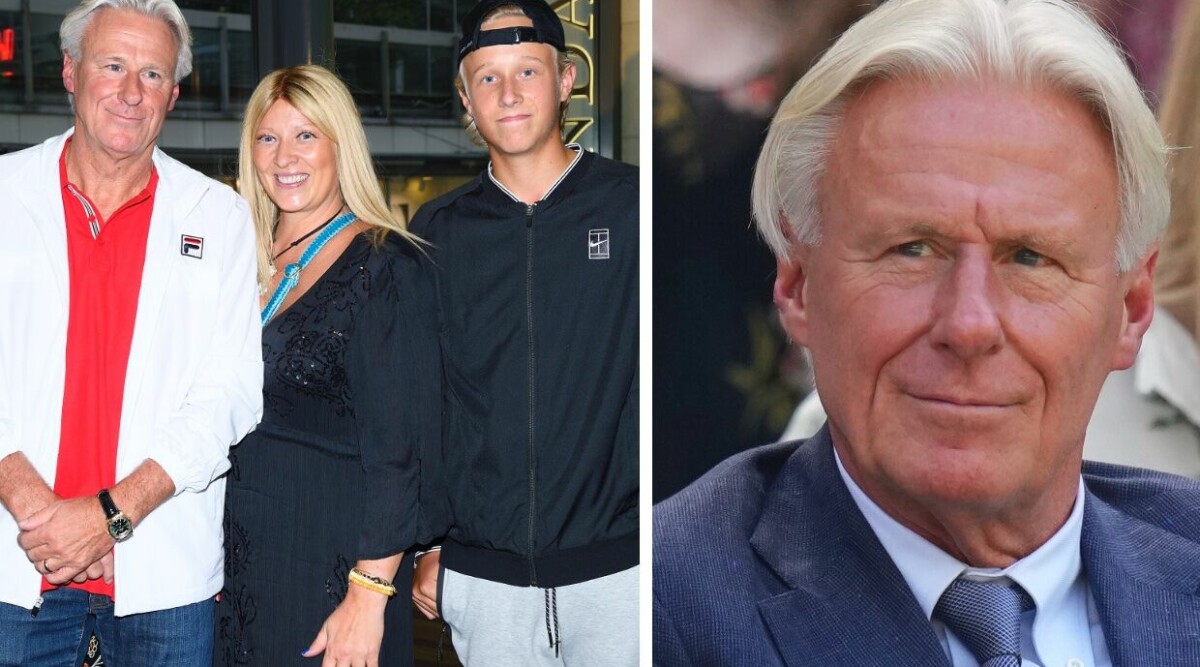 Björn Borgs familj: Frun Patricia, barnen Leo och Robin samt ex-frun Loredana