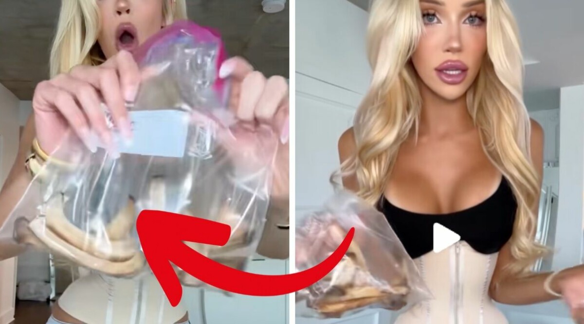 Här visar influencern upp sina revben i en påse: ”Fick ta med dem hem”