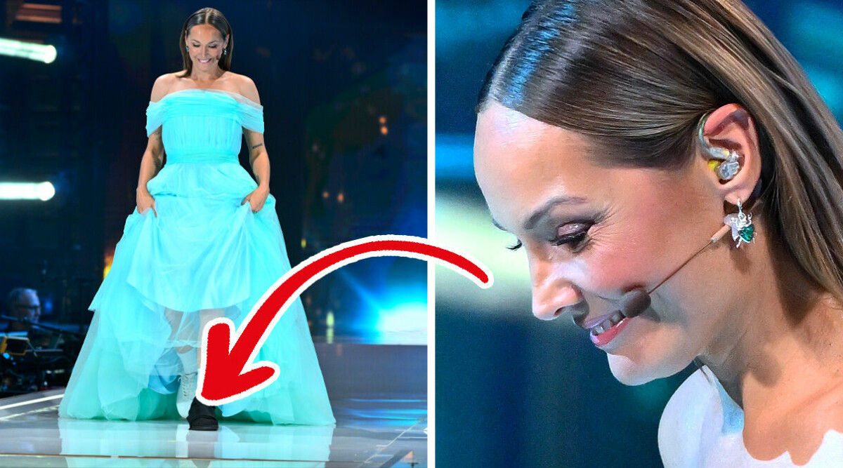 Bilderna avslöjar Carina Bergs udda detalj: ”Klänningen döljer"