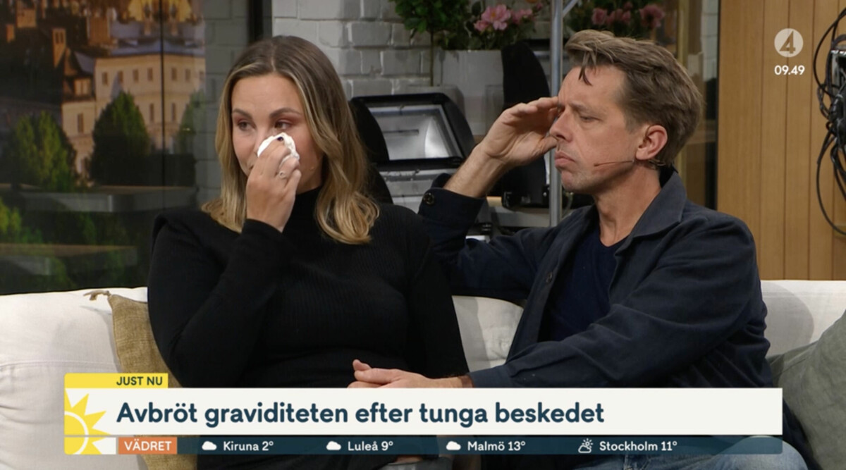 Calle Schulman och Emelinas förlorade bebisen – bryter ihop i Nyhetsmorgon: ”Värsta jag varit med om”