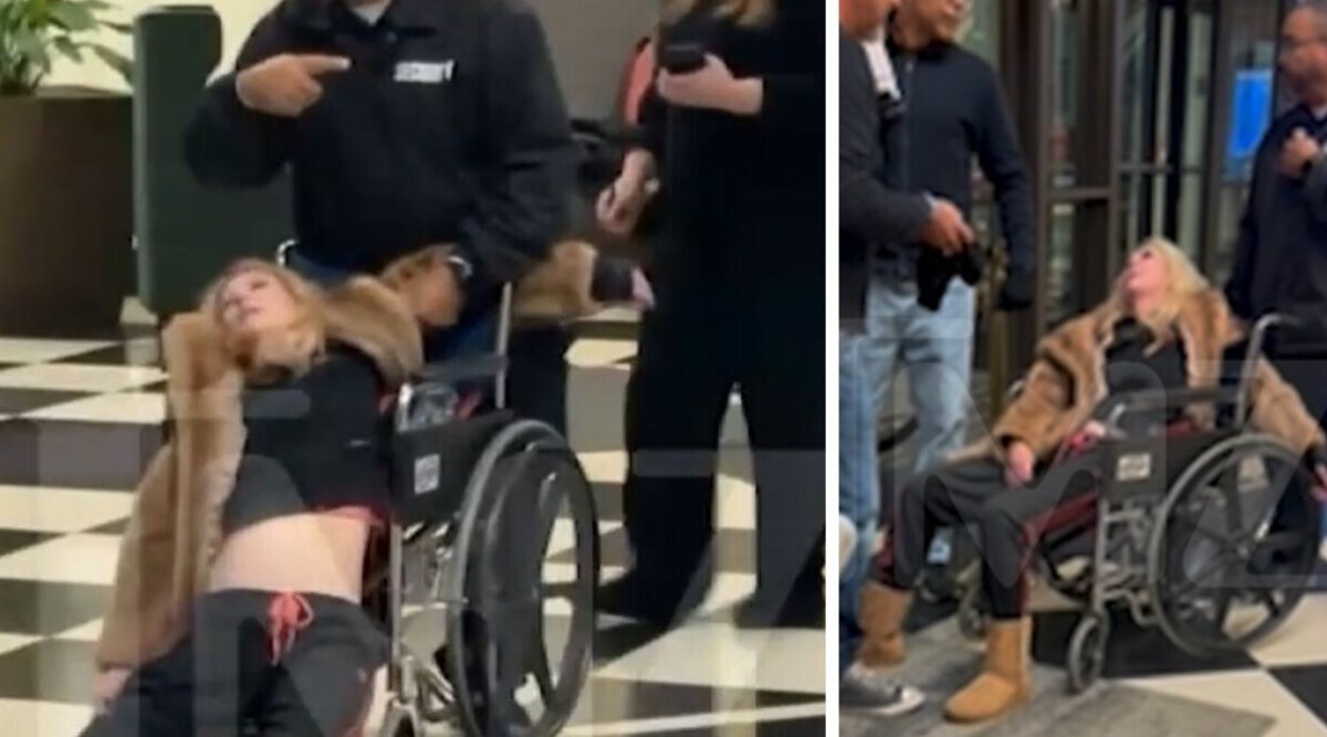 SE CHOCKBILDERNA: Hollywood-stjärnan förs ut på bår