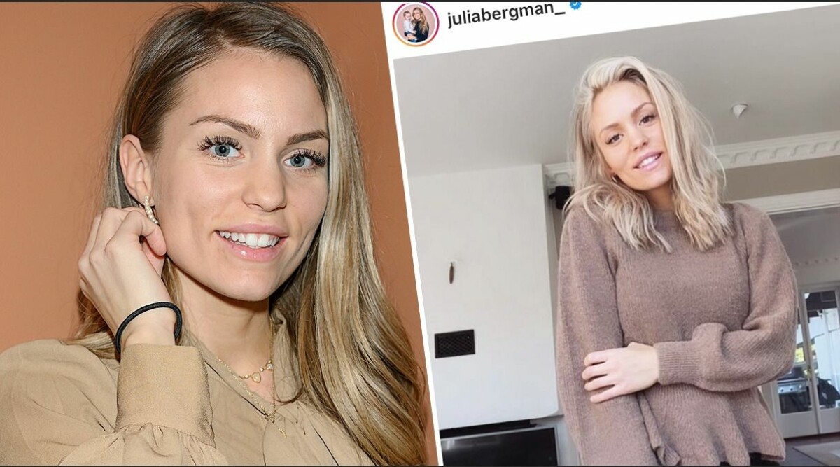 Gravida Julia Bergman visar nya hårförändringen
