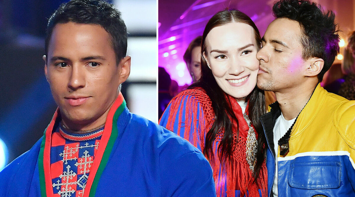 Jon Henrik Fjällgren visar upp dottern Ella Sáve