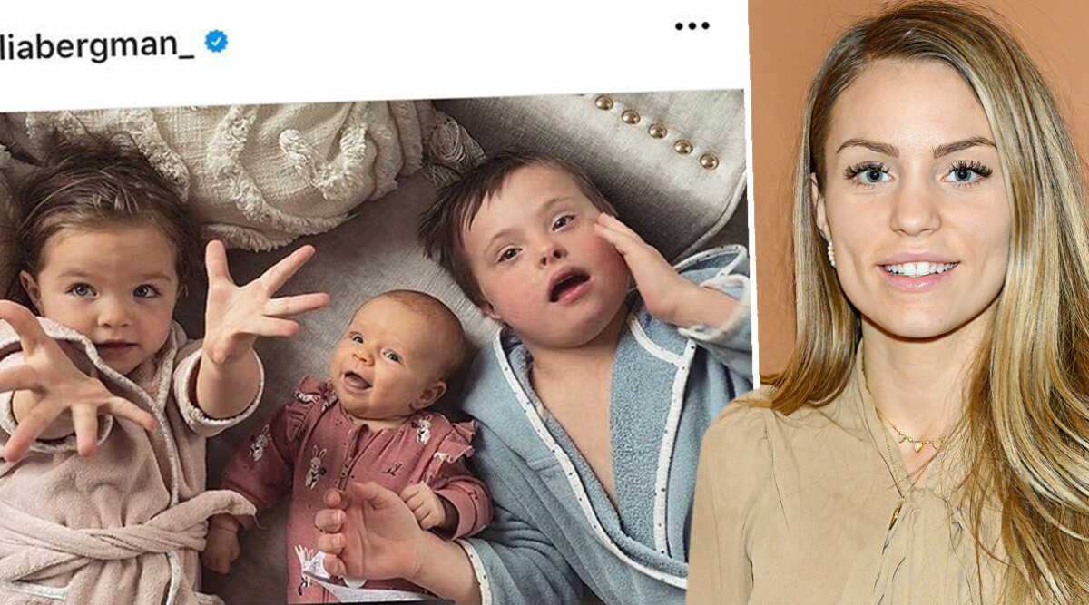 Julia Bergmans nya bild med barnen – 2 månader efter förlossningen