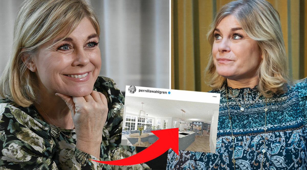 Pernilla Wahlgren visar upp lyxhuset inifrån – se lyxiga köket