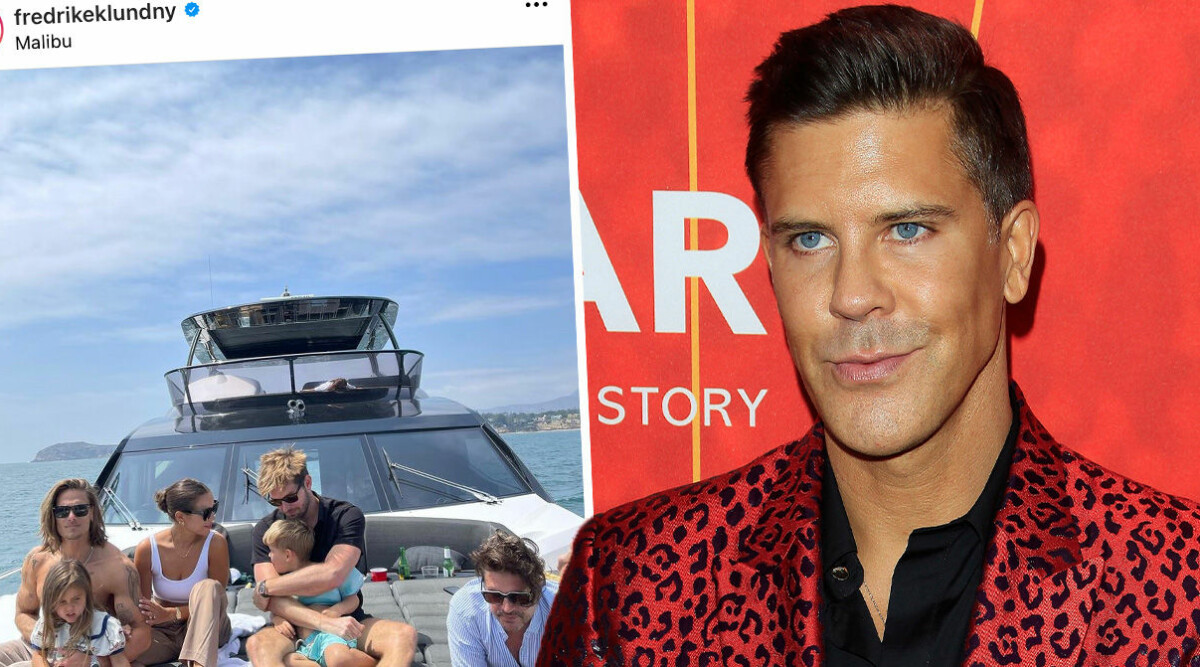 Fredrik Eklunds bilder från semestern med tvillingarna och maken Derek Kaplan