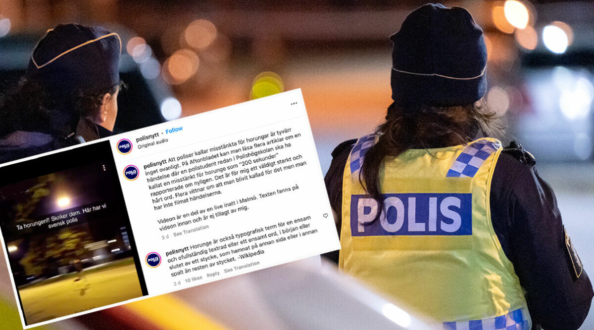 Klipp på polisen sprids på sociala medier – skriker ”Ta horungen!”