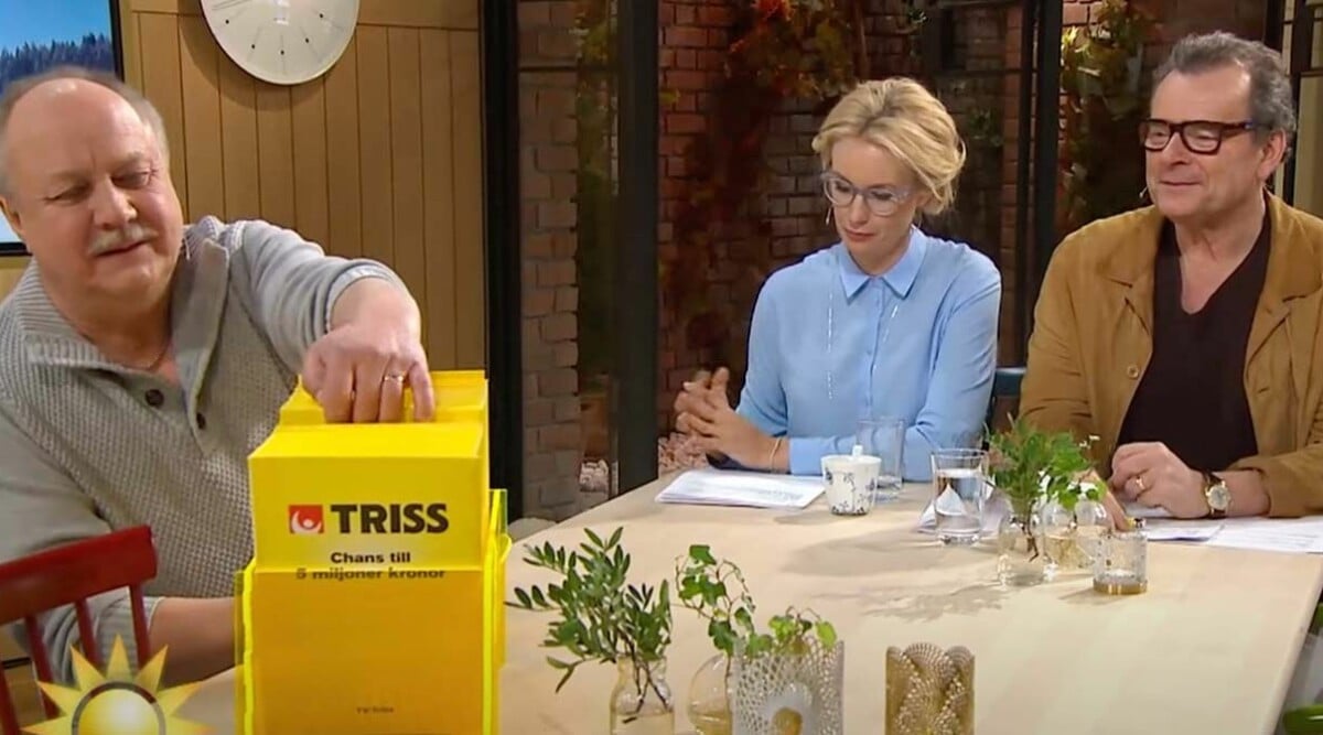 Steffo Törnquist bekräftar bluffen under Triss-skrapet i Nyhetsmorgon