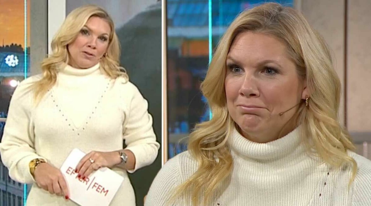 Anna Brolin bryter ihop totalt – tårarna i direktsändning i Efter fem