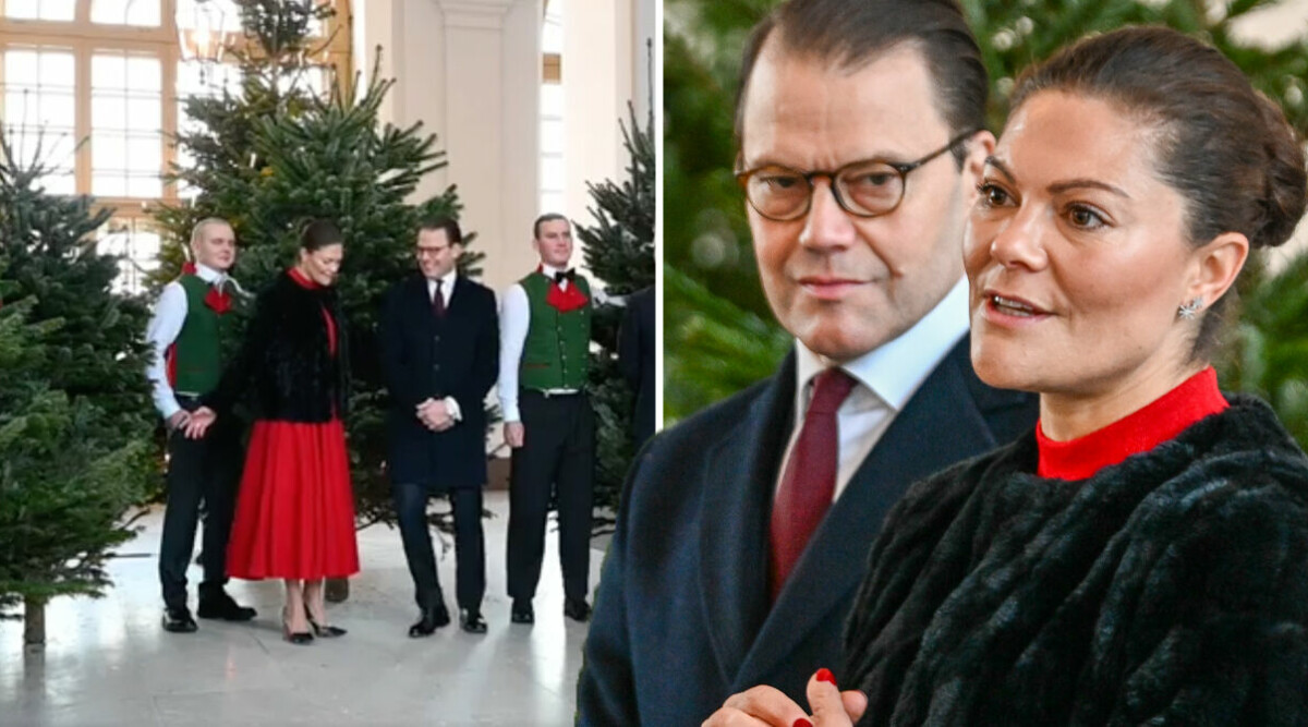 Här tillrättavisar kronprinsessan Victoria prins Daniel under ceremonin