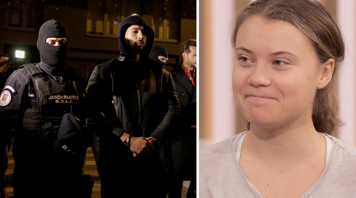 Andrew Tate greps av polis – efter bråket med Greta Thunberg