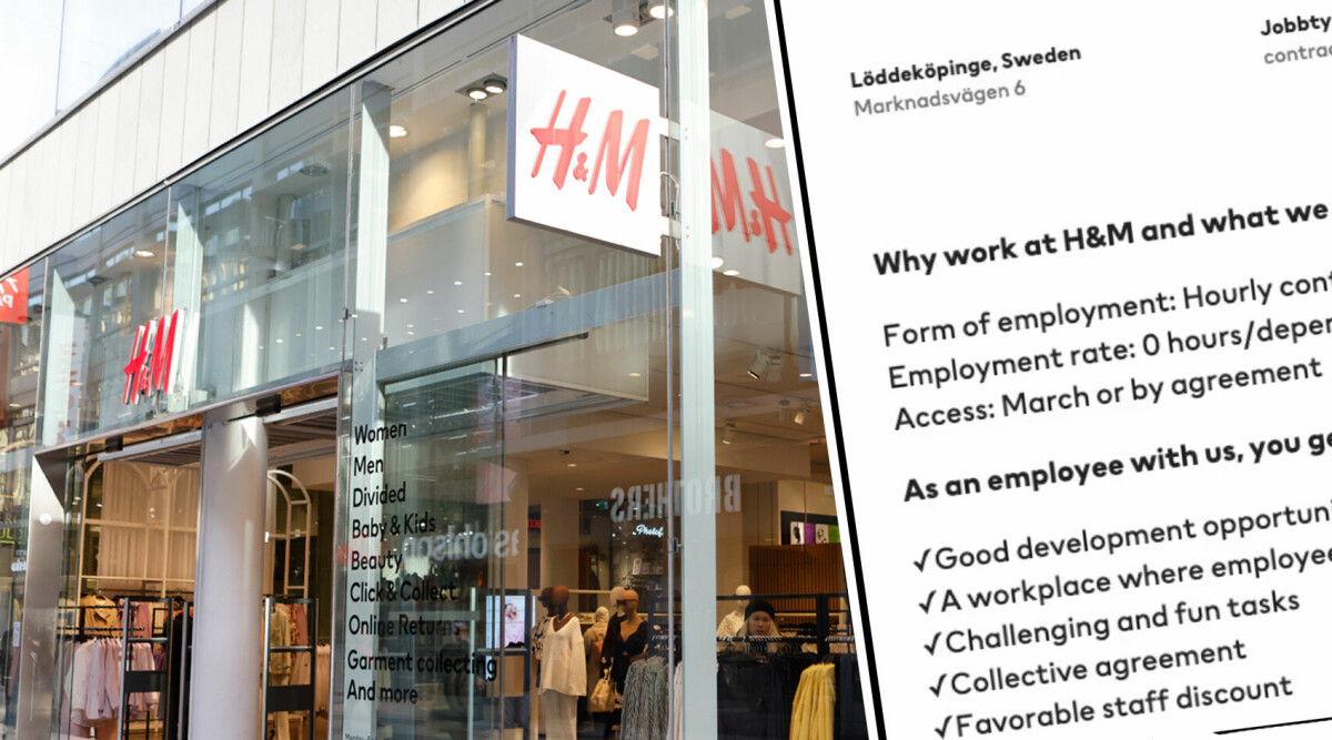 Jobbannonser från H&M erbjuder 0 timmar: ”Helt sjukt”