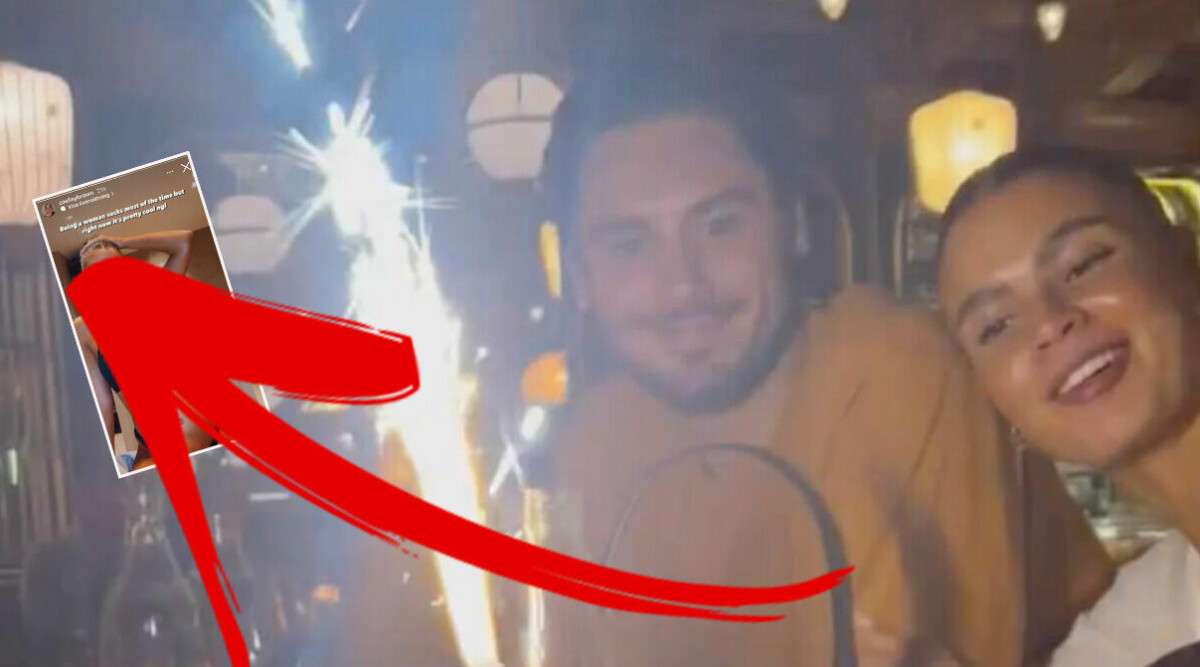 Oliver Ingrossos flickvän Zoe Fay-Brown visar upp gravidmagen