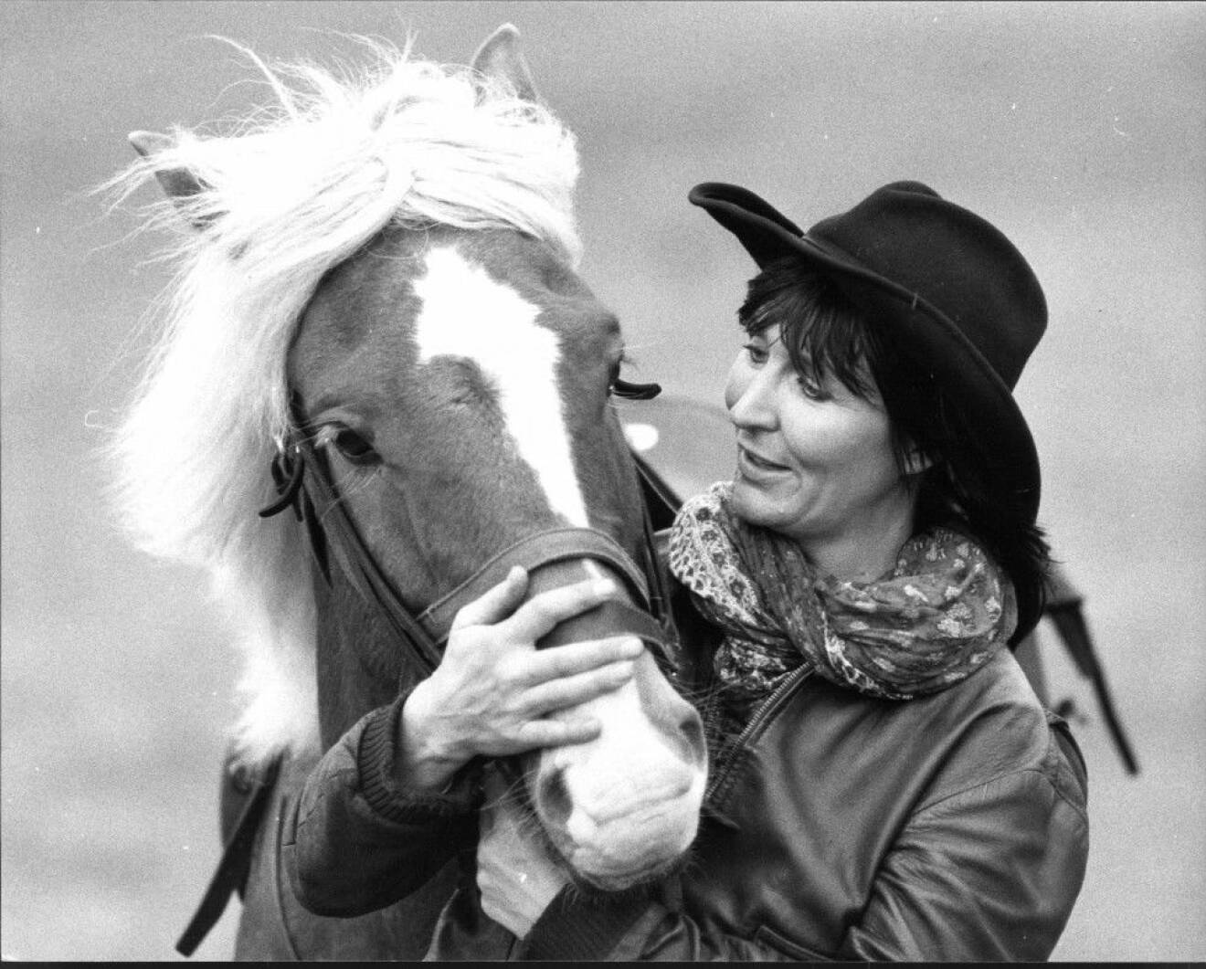 Kim Anderzon, med en häst