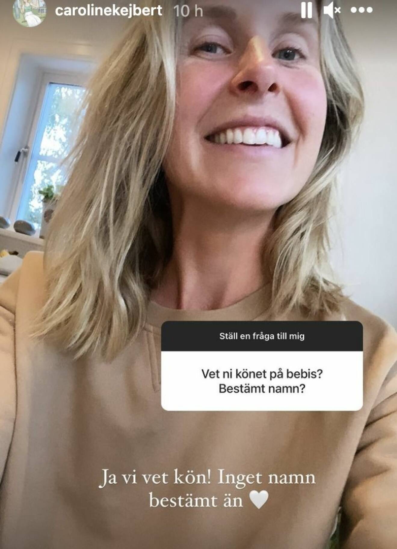 Caroline Kejbert höll i en frågestund på Instagram och svarade på frågor gällande graviditeten.