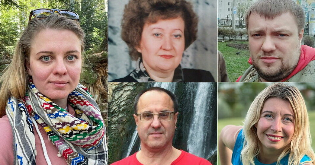 Övre raden från vänster: Liliia Ivashchenko (stående bild), Kateryna Fedorchuk-Orel, Dmitriy Panasenko. Nedre raden från vänster: Yuriy Soltus, Irina Shepel.