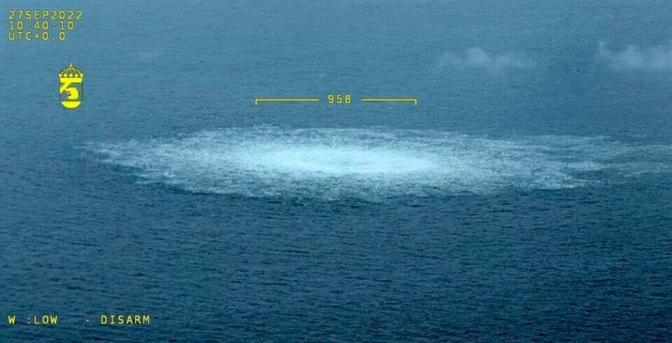 Stora mängder gas bubblade ut i havet efter att Nord Stream 2 skadats av en explosion i september. Arkivbild. USA: Efter mystiska sprängningen av Nord Stream – pro-ukrainsk grupp ligger bakom