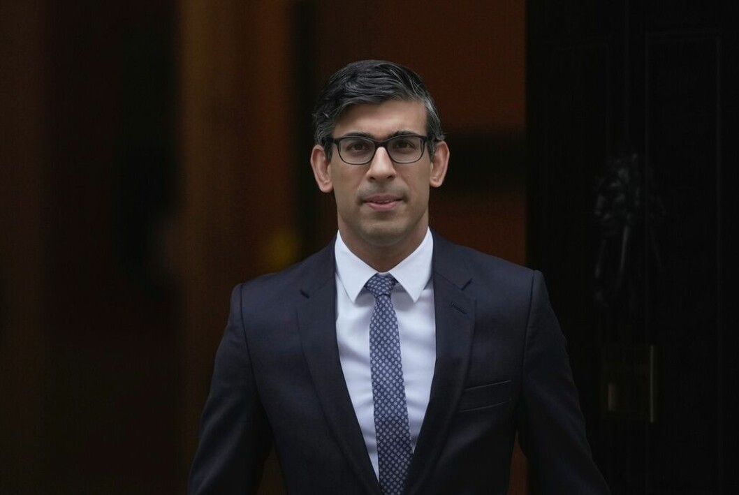 Storbritanniens premiärminister Rishi Sunak utanför 10 Downing Street i London i onsdags.