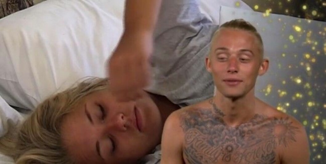 Josefine Caarle tänder inte på Adrian Montin och Adrian föredrar brunetter, men ändå hamnade de i säng. Foto: TV3 Foto: TV3