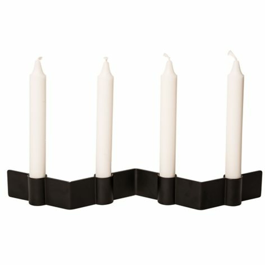 Adventsljusstake i svart metall