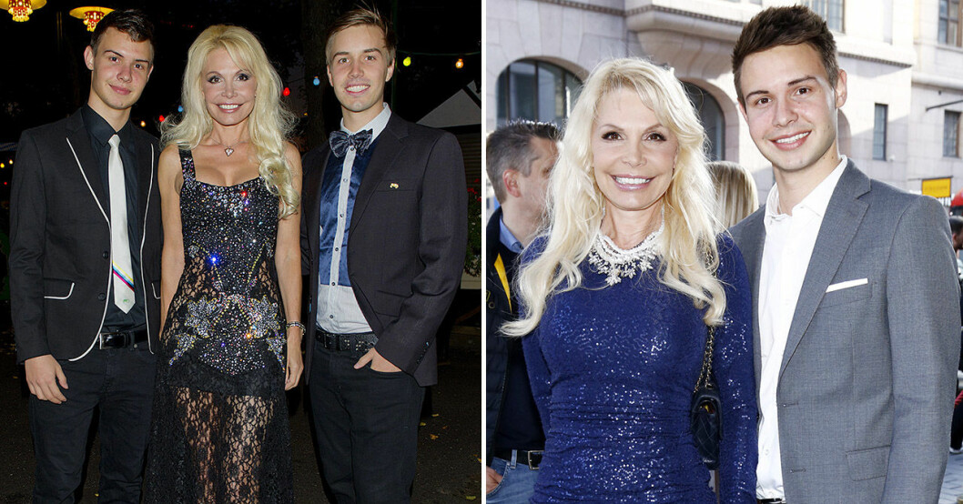 Till vänster: Agnes med sönerna Alexander och Christoffer 2011. Till höger: Agnes med Alexander 2015. Agnes-Nicole Winter med sönerna Alexander och Christoffer.